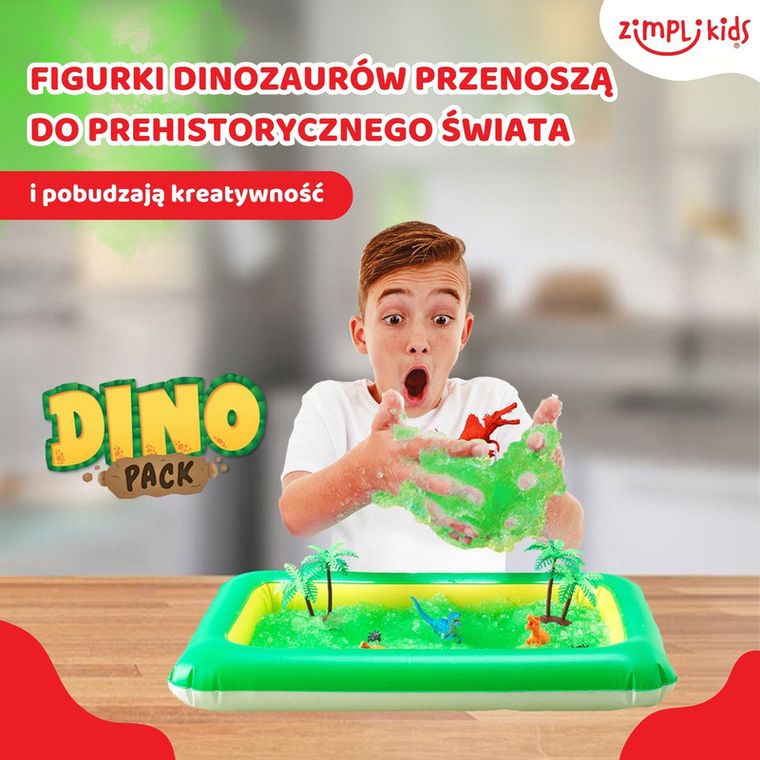 Zimpli Kids, Gelli Worlds Dino Pack, zestaw do tworzenia gelli z figurkami i tacą