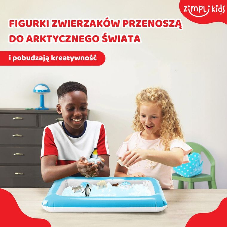Zimpli Kids, Sno World Arctic Adventure, zestaw do tworzenia śniegu z figurkami i tacą, 3+