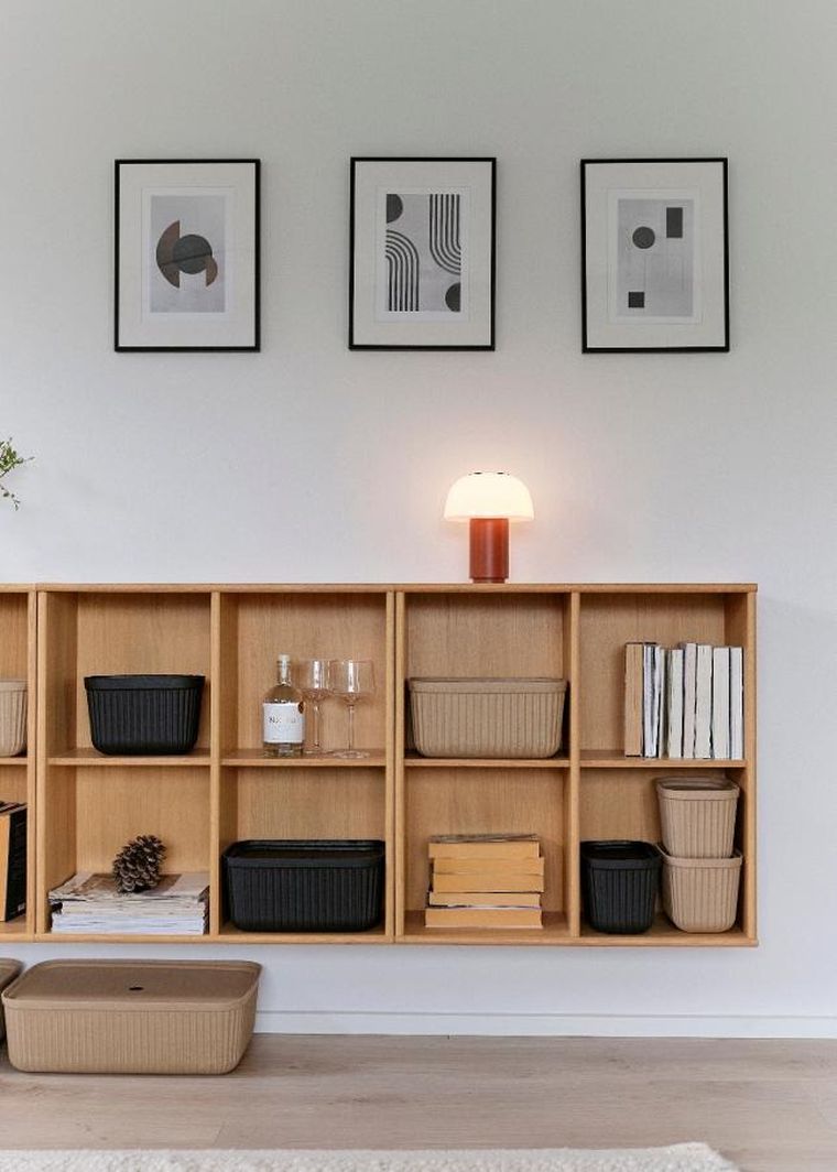 Zone Denmark, Pulp, pudełka do przechowywania, black, 15-23-15 cm, 2 szt.