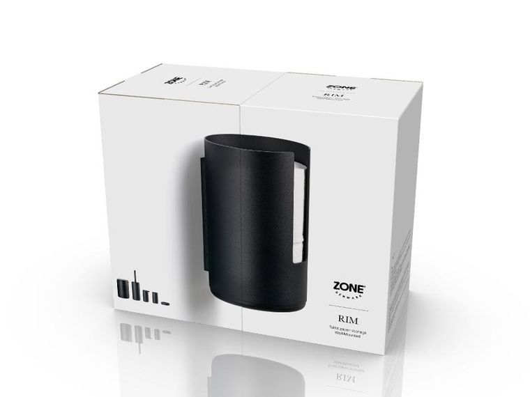 Zone Denmark, Rim, pojemnik ścienny na papier toaletowy, black