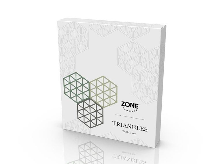 Zone Denmark, Triangles, podkładki pod naczynia, rosemaru/matcha/olive taupe, 3 szt.
