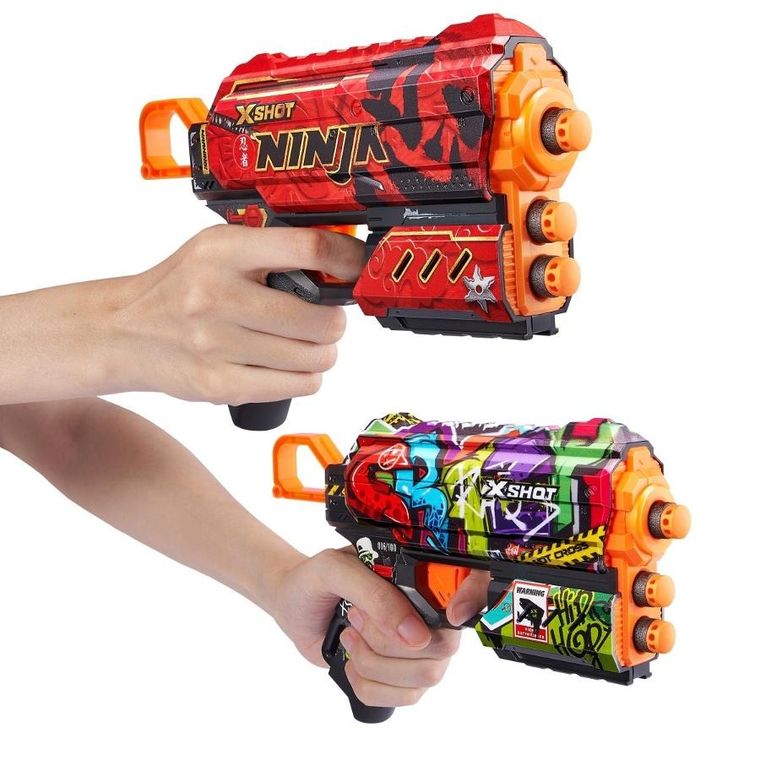 Zuru, X-shot, Skins Flux, zestaw wyrzutni, 16 strzałek