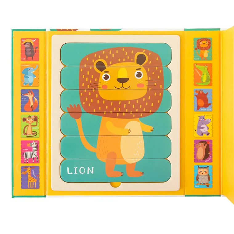 Zwierzęta, puzzle patyczki, układanka, 36 elementów