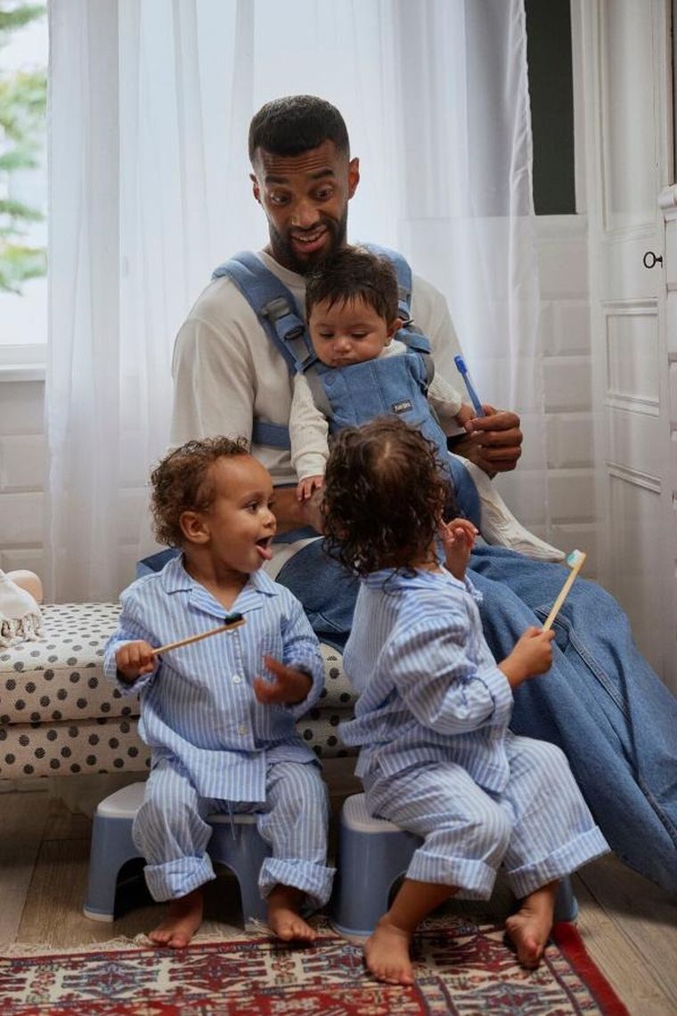 BabyBjörn, Harmony, nosidełko, woven, niebieski melanż