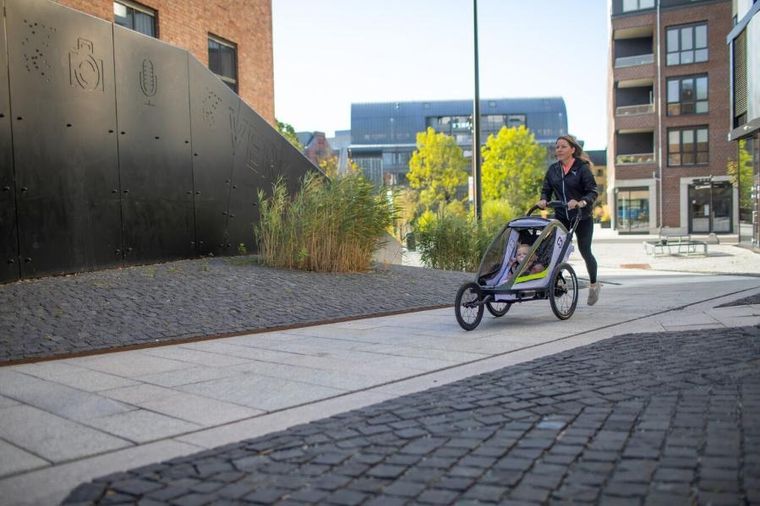 Hamax, Breeze, przyczepka rowerowa, podwójna, White/Green