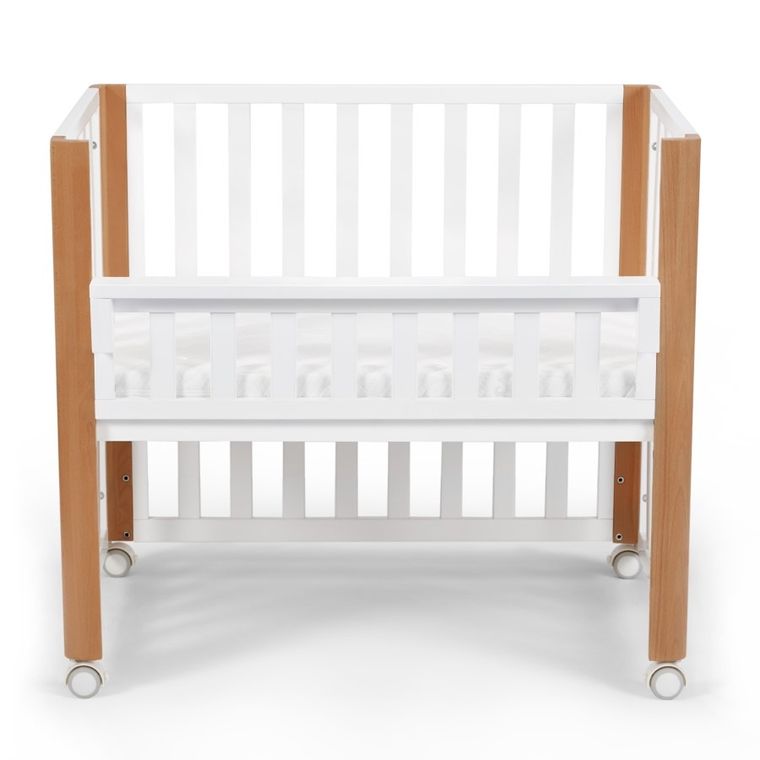 Kinderkraft, Koya, łóżeczko niemowlęce z funkcją kojca + materac, White