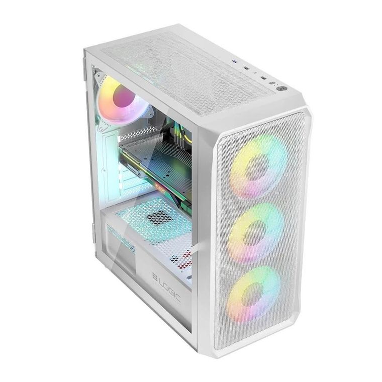 Logic Concept, obudowa komputerowa, Portos ARGB Midi USB 3.0, biała