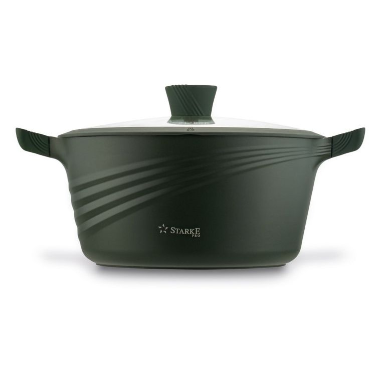 Starke Pro, Naturale, zestaw garnków marmurowych z pokrywką i patelnia, 10 elementów