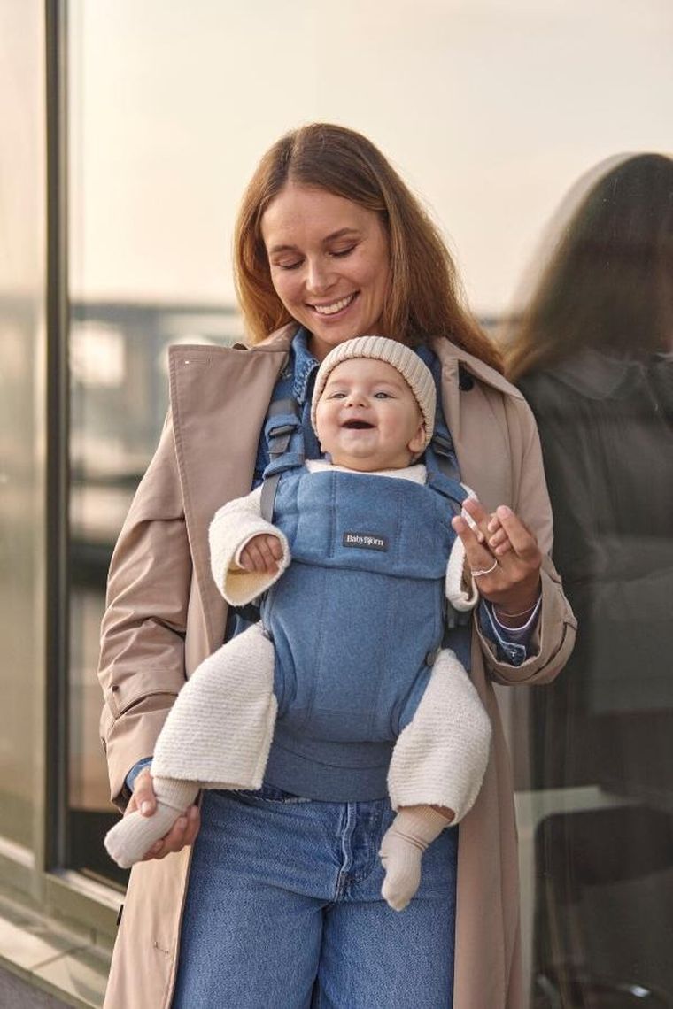 BabyBjörn, Harmony, nosidełko, woven, niebieski melanż
