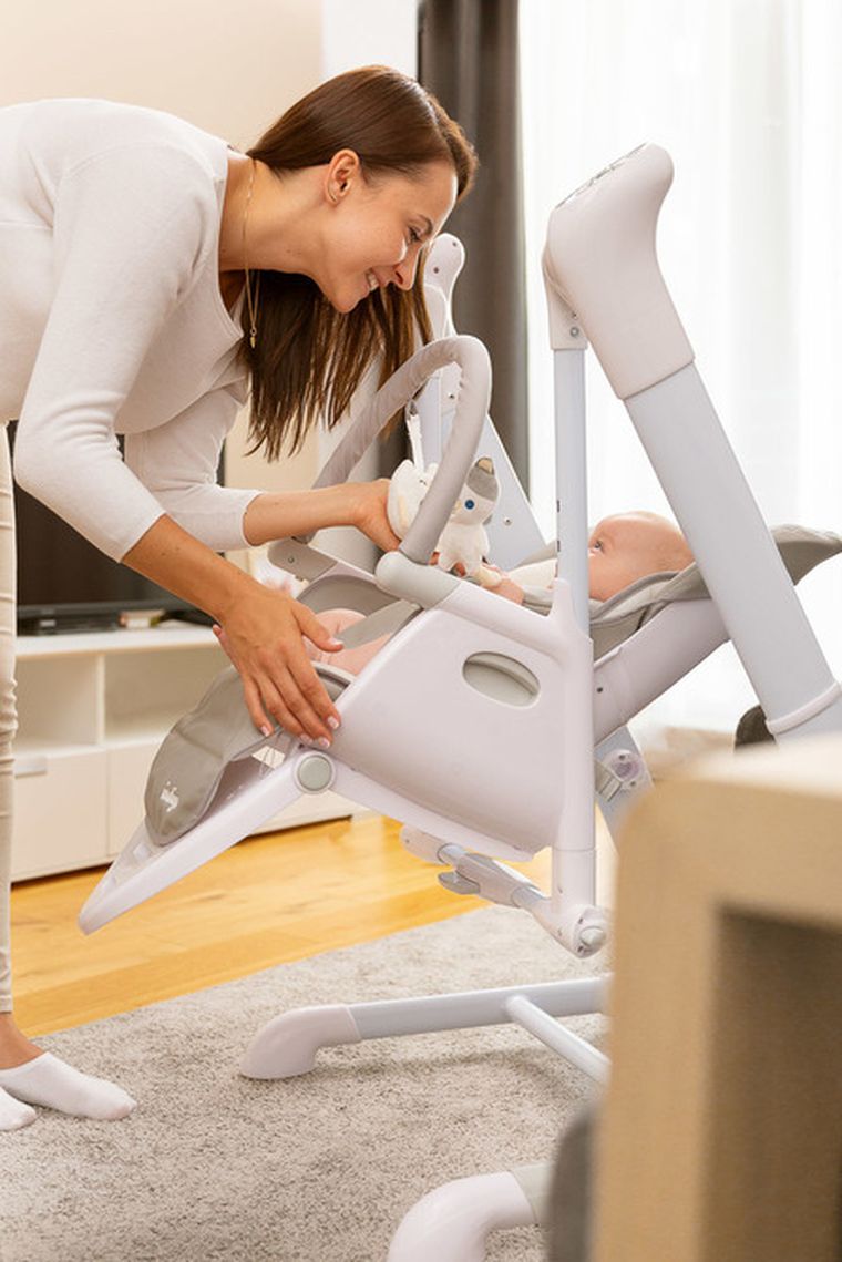 Caretero, Indigo Black, krzesełko + huśtawka, Navy