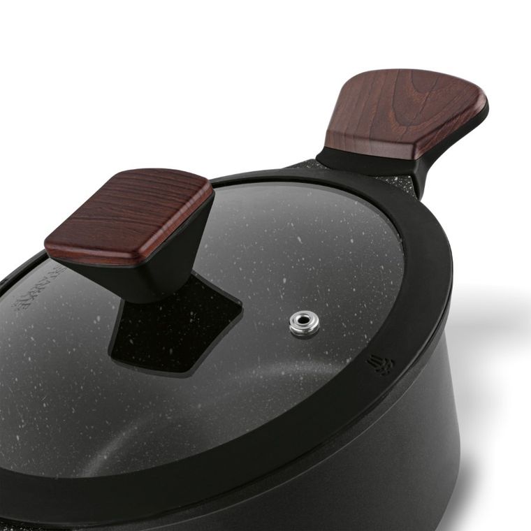 Starke Pro, Redwood, zestaw garnków z pokrywką i patelnia, 10 elementów