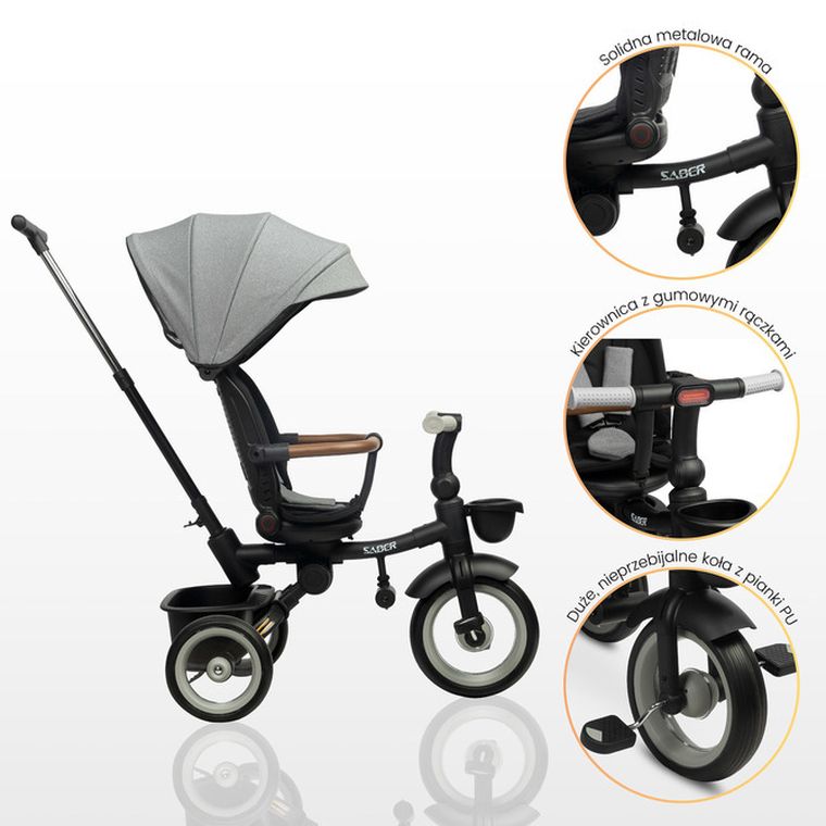 Toyz, Saber, rowerek 3-kołowy, light pink