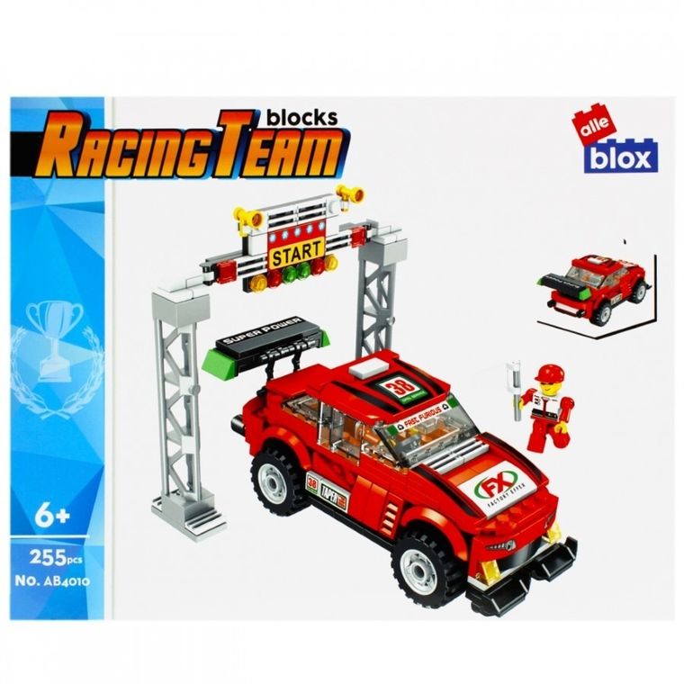 Alleblox, samochód wyścigowy, klocki konstrukcyjne, 255 elementów