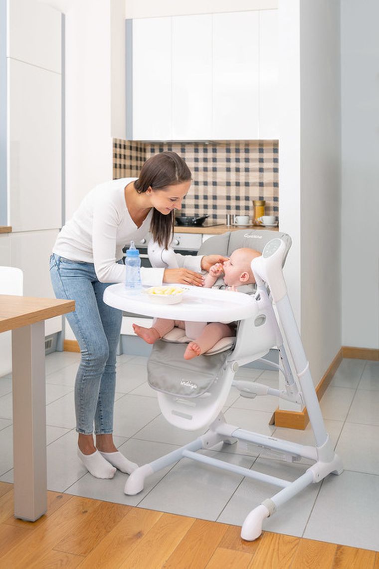 Caretero, Indigo Black, krzesełko + huśtawka, Navy