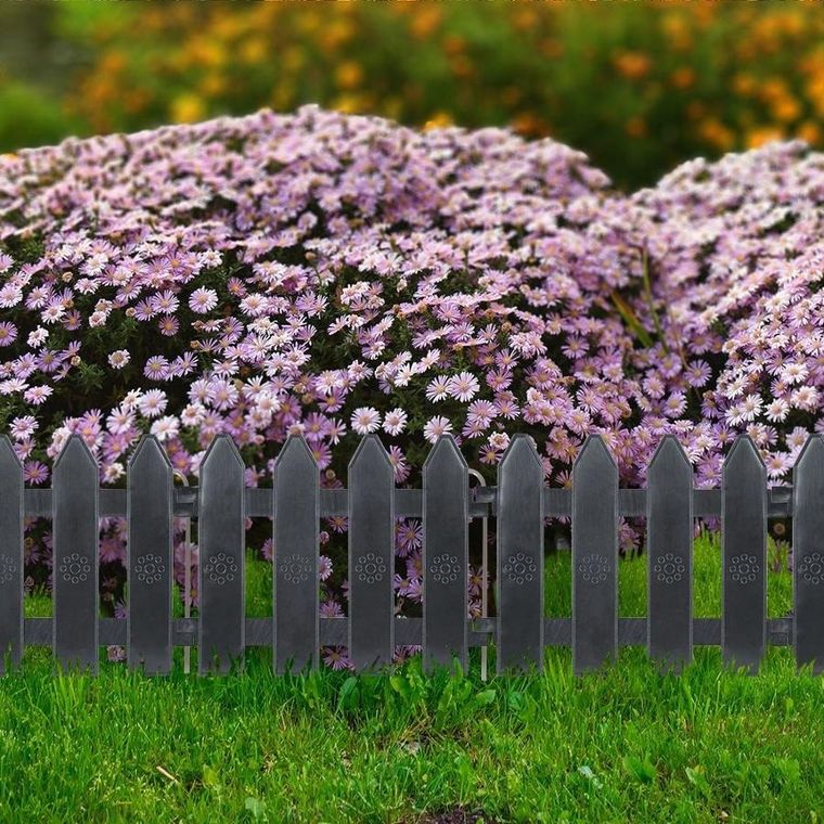 Vilde, płotek ogrodowy, grafitowy, 20-15 cm, 10 szt.