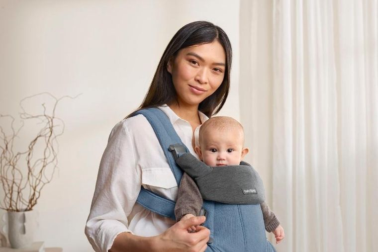 BabyBjörn, Harmony, nosidełko, woven, niebieski melanż