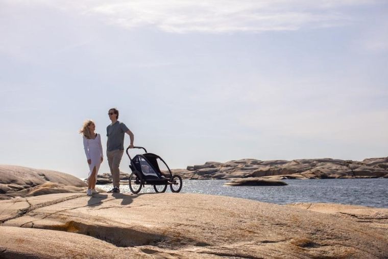 Hamax, Breeze, przyczepka rowerowa, podwójna, Navy/Cream