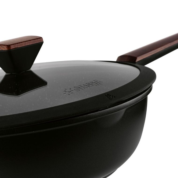 Starke Pro, Redwood, zestaw garnków z pokrywką i patelnia, 10 elementów