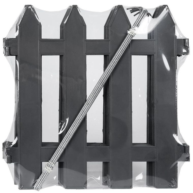 Vilde, płotek ogrodowy, grafitowy, 30-30 cm, 10 szt.