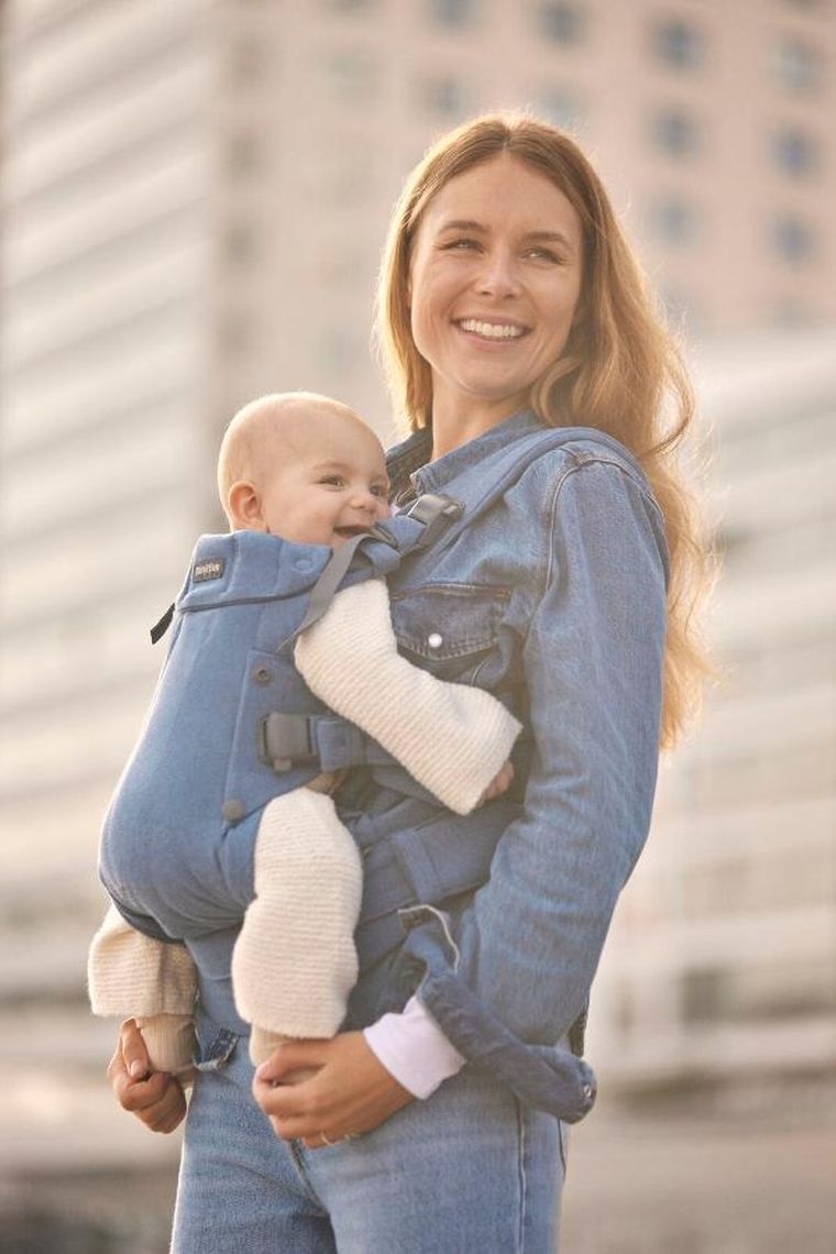 BabyBjörn, Harmony, nosidełko, woven, niebieski melanż