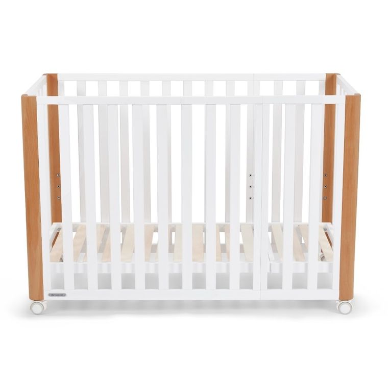 Kinderkraft, Koya, łóżeczko niemowlęce z funkcją kojca + materac, White