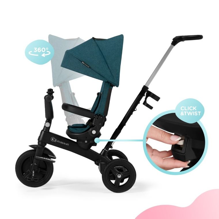 Kinderkraft, Twipper, rowerek trójkołowy, Green