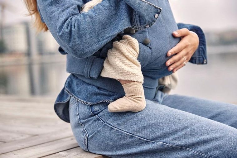 BabyBjörn, Harmony, nosidełko, woven, niebieski melanż