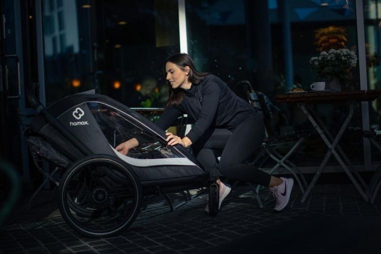 Hamax, Cocoon One, przyczepka rowerowa, grey/black