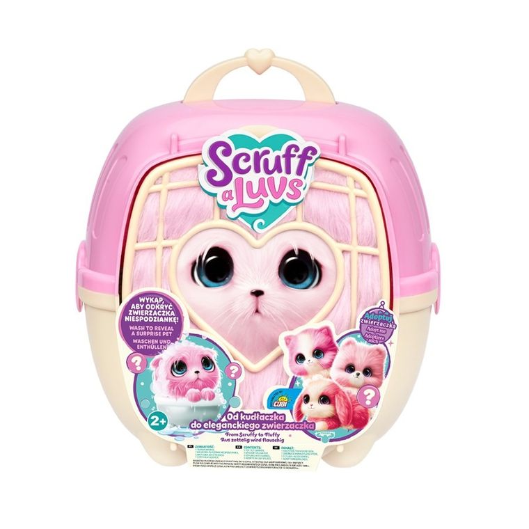 Scruff a Luvs, zwierzaczek kudłaczek, maskotka do kąpania, różowy, 1 szt.