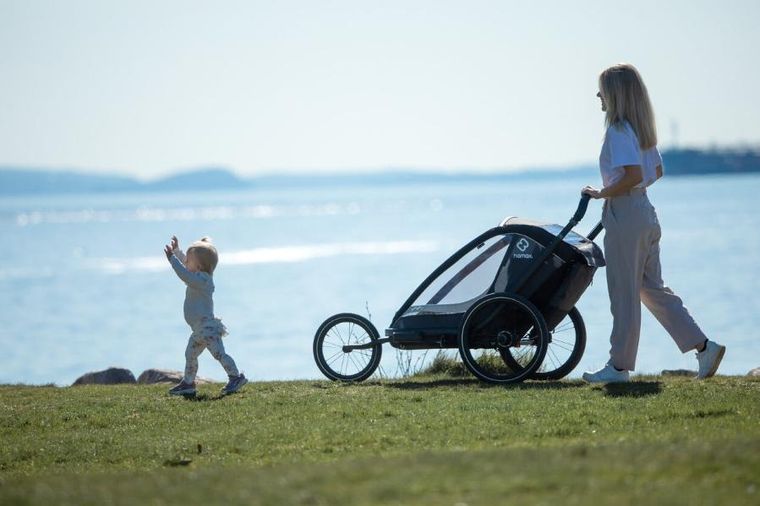 Hamax, Cocoon One, przyczepka rowerowa, grey/black