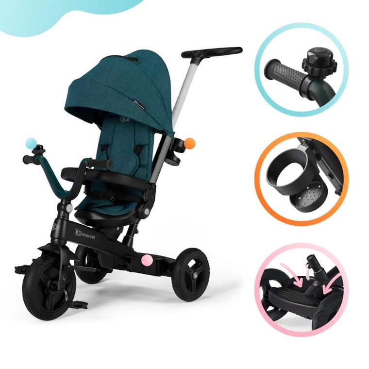 Kinderkraft, Twipper, rowerek trójkołowy, Green