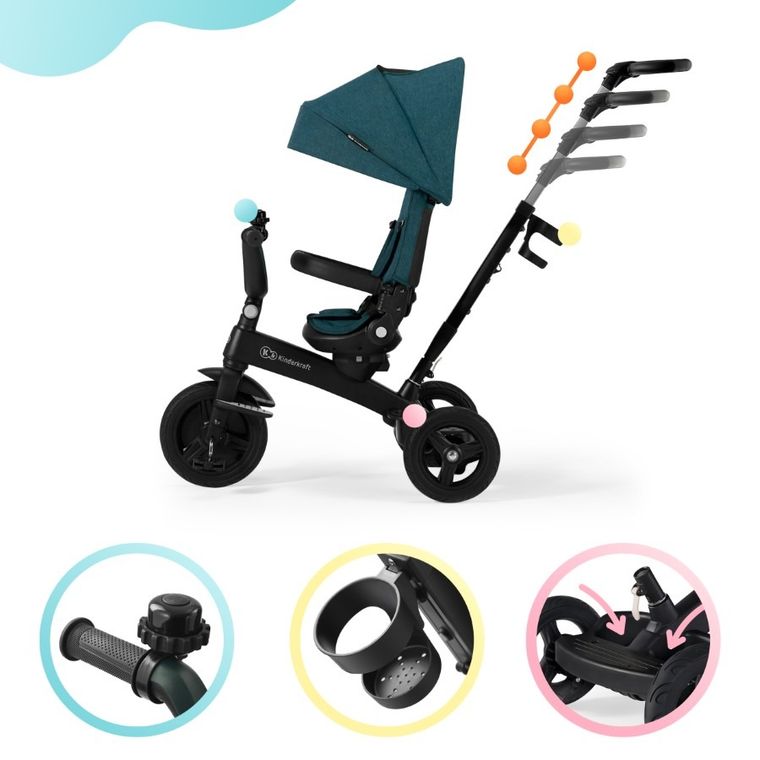 Kinderkraft, Twipper, rowerek trójkołowy, Green