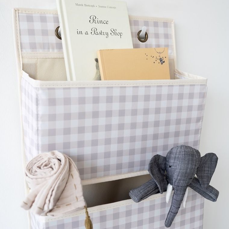 3 Sprouts, Gingham, organizer na drzwi wiszący, beige