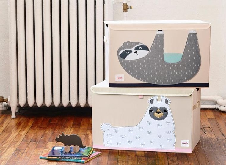 3 Sprouts, Lama, pudełko zamykane na zabawki, white