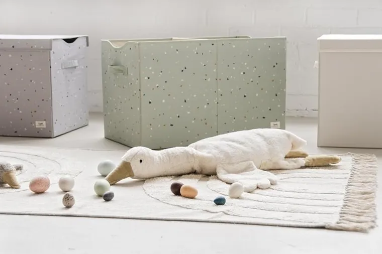 3 Sprouts, Recycled Terrazzo, pudełko zamykane na zabawki, green