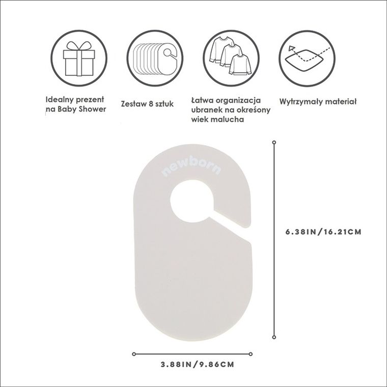 3 Sprouts, separator rozmiarów ubrań niemowlaka, neutral