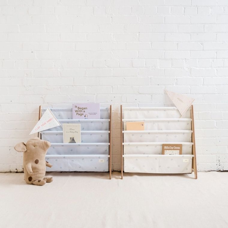 3 Sprouts, stojak na książki, Blueberry, Ivory