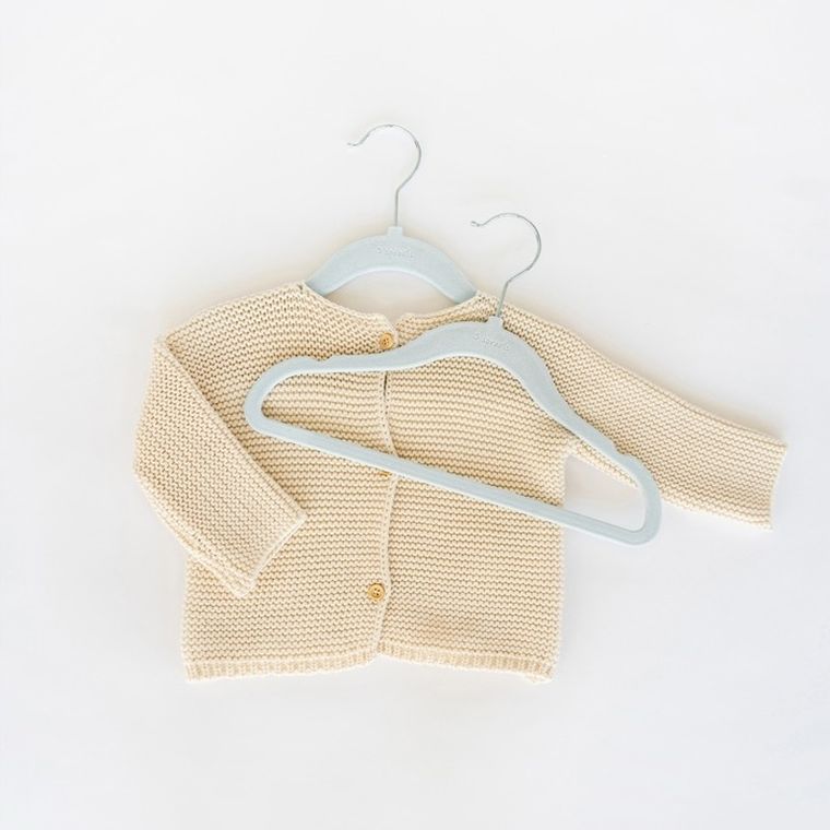 3 Sprouts, wieszaki welurowe dla dzieci, blue, 15 szt.