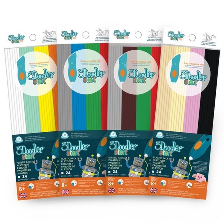 3Doodler, Start, Eko filament, 4 kolory, Fire and Ice, 2.5 mm, 250 sztuk