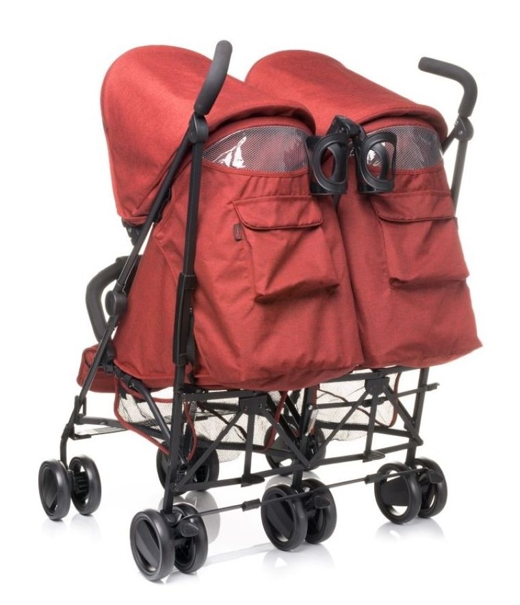 4baby, Twins, wózek bliżniaczy, szary