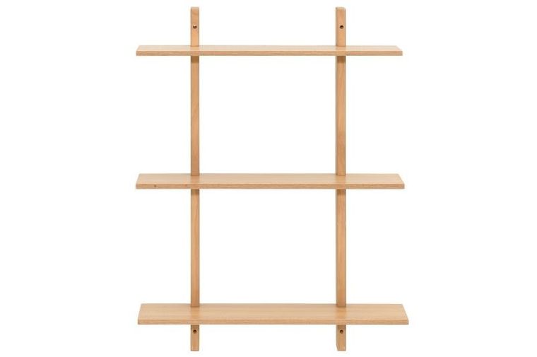 4living, regał sosnowy z trzema półkami, 80-60-15 cm
