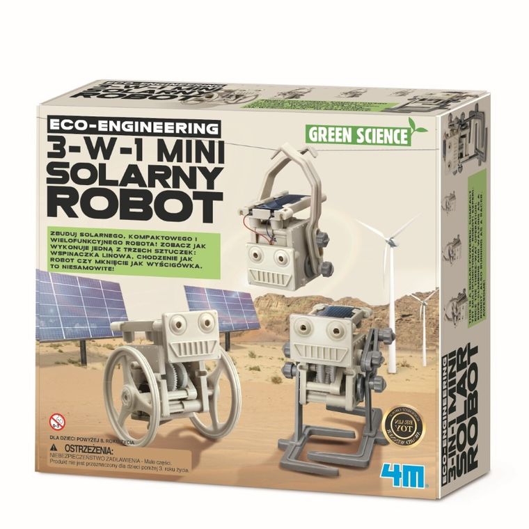 4M, Mini solarny robot, zestaw naukowy 3w1
