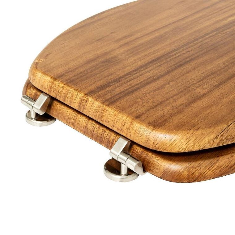 5five Simply Smart, Acacia, drewniana deska sedesowa, 46,5-37,3-6,4 cm