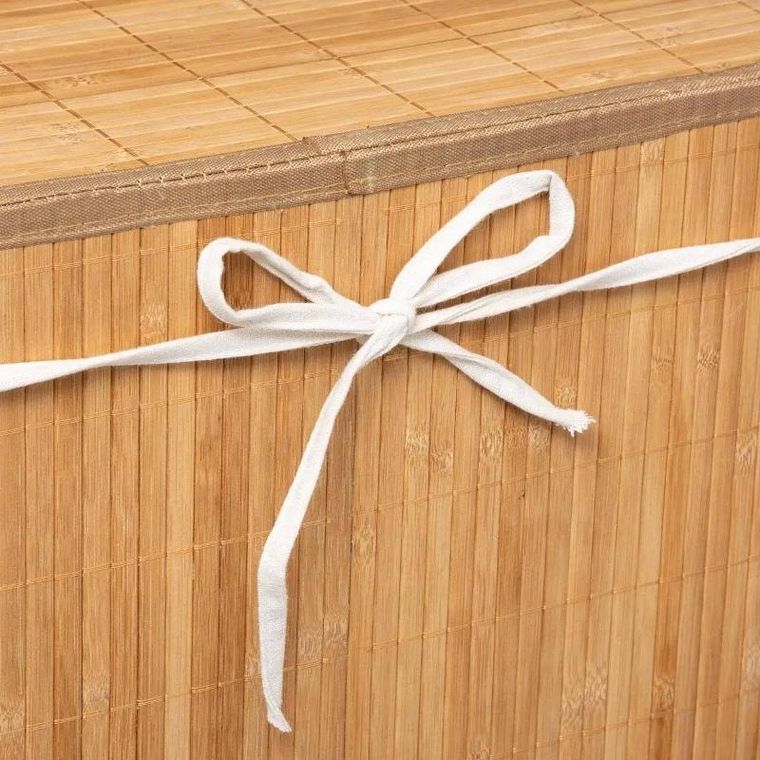 5five Simply Smart, bambusowy kosz na pranie z pokrywą, 60l