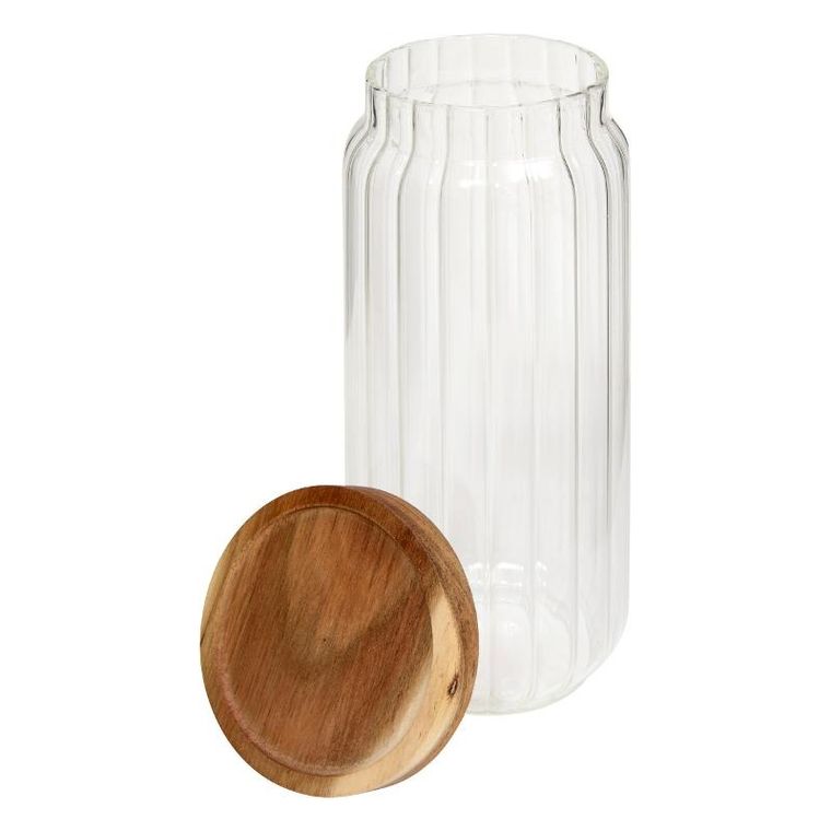 5five Simply Smart, Harmony, szklany pojemnik na żywność z drewnianą pokrywką
