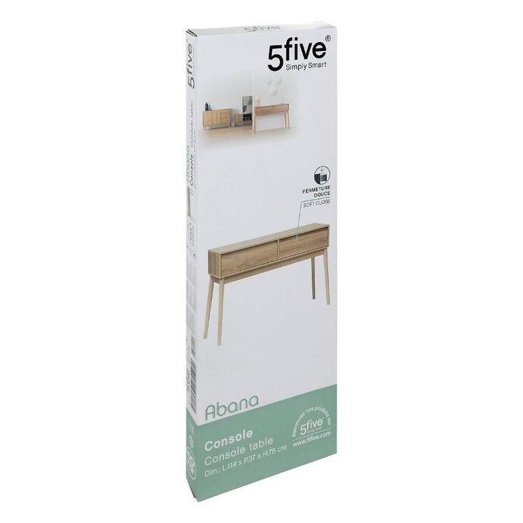 5five Simply Smart, konsola z szufladami do przedpokoju, Abana, 114-37-76 cm