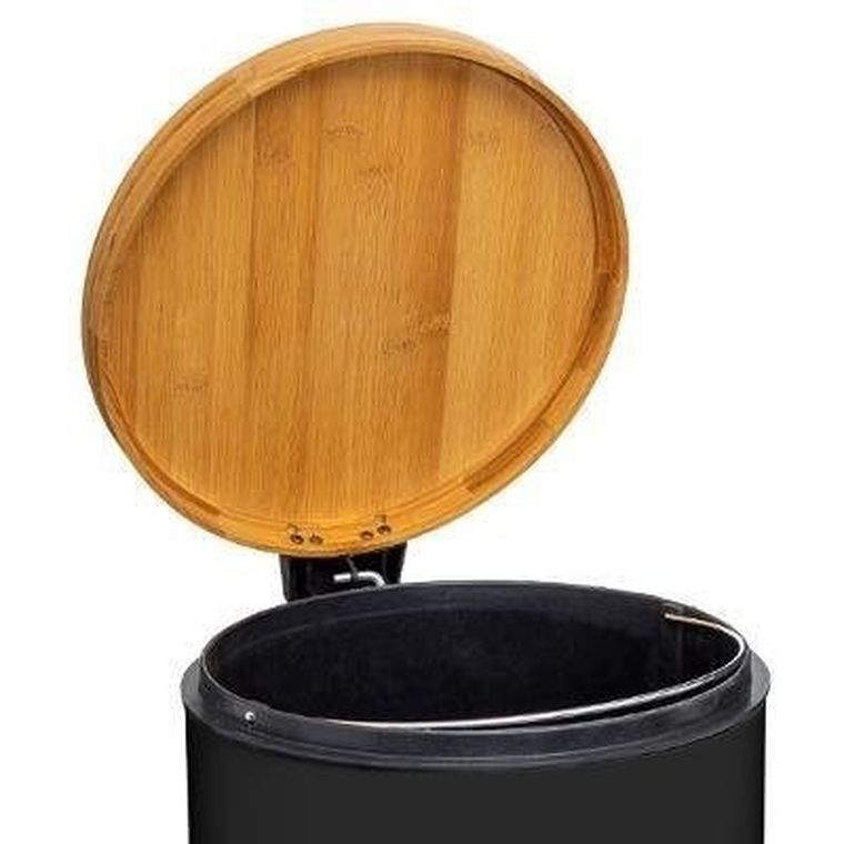 5five Simply Smart, kosz na śmieci, Natureo, 30 L, metalowy, czarny