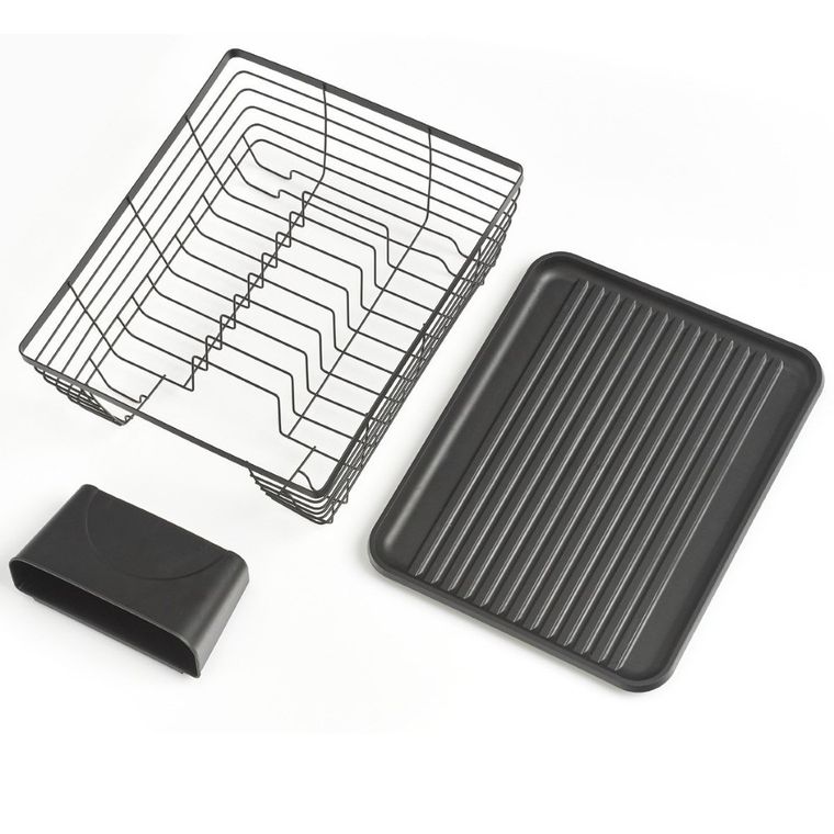 5five Simply Smart, ociekacz do naczyń z pojemnikiem na sztućce, czarny