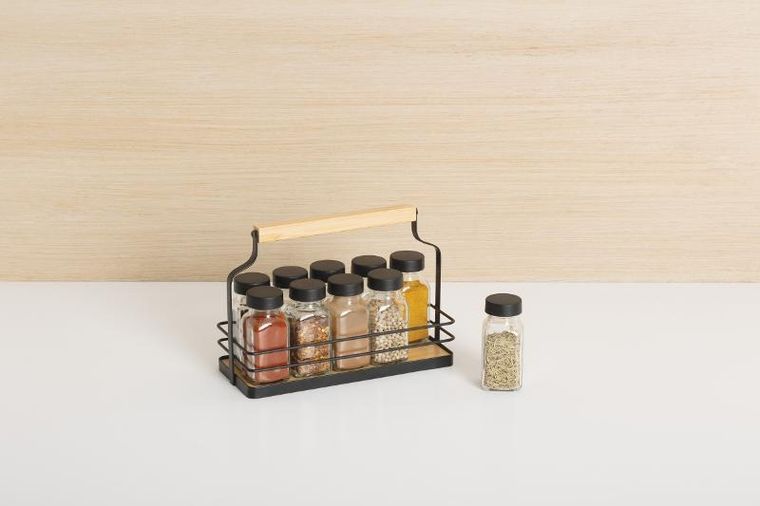 5five Simply Smart, organizer na przyprawy w formie koszyka, 10 słoiczków