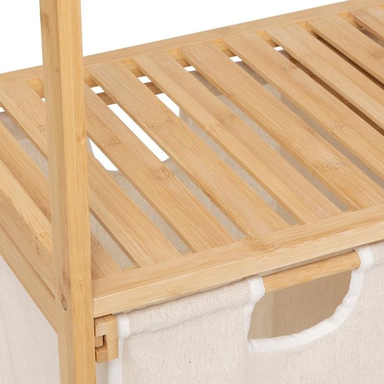 5five Simply Smart, regał bambusowy z koszem na pranie, Tidy box,, 72-33-109 cm
